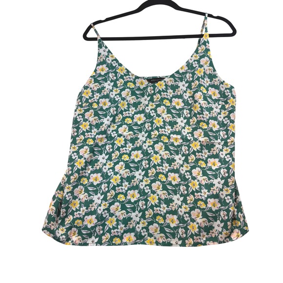 Banana Republic Tops - Banana‎ Republic Floral Cami Top Green Sleeveless Casual Blouse Size M Tank